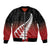 Red Silver Fern Spirit Taniko Tukutuku Personalised Bomber Jacket