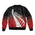 Red Silver Fern Spirit Taniko Tukutuku Personalised Bomber Jacket