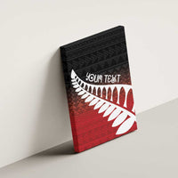 Red Silver Fern Spirit Taniko Tukutuku Personalised Canvas Wall Art LT9 - Polynesian Pride