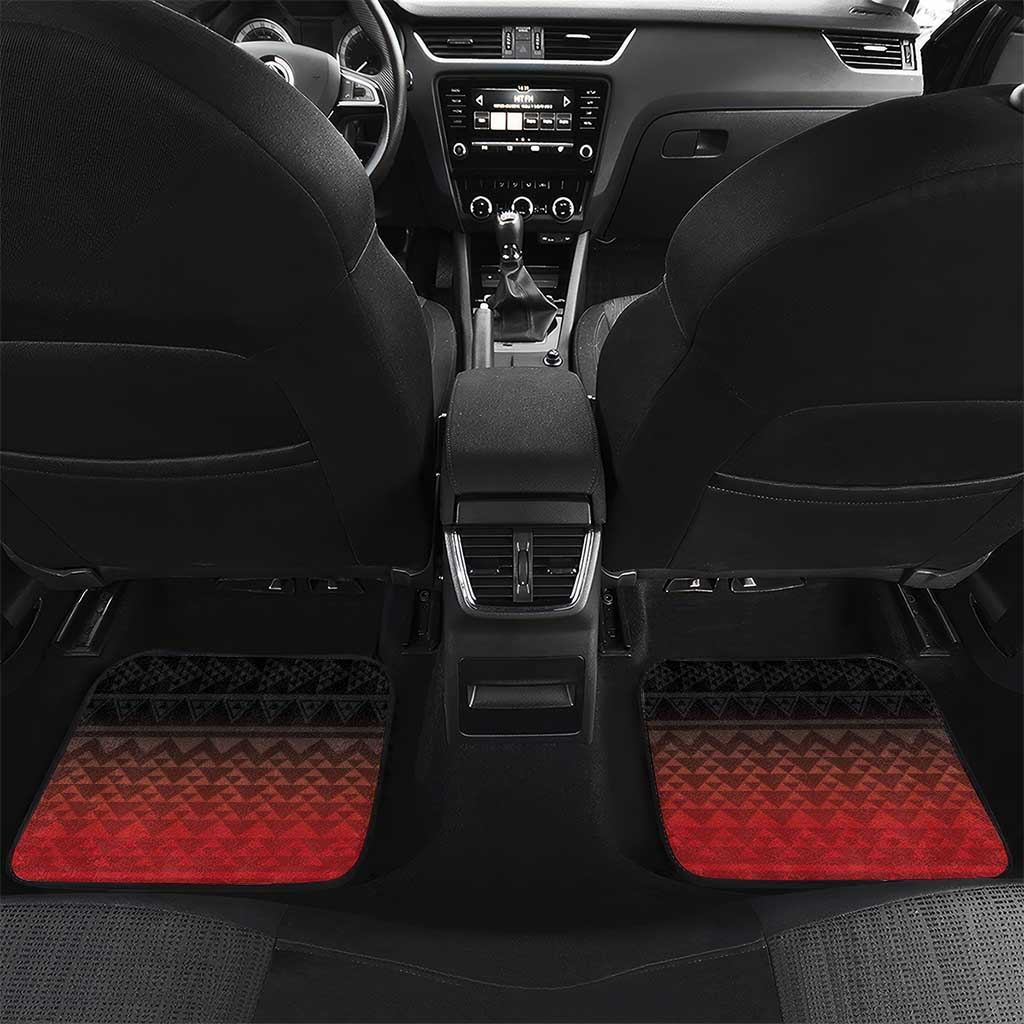 Red Silver Fern Spirit Taniko Tukutuku Personalised Car Mats