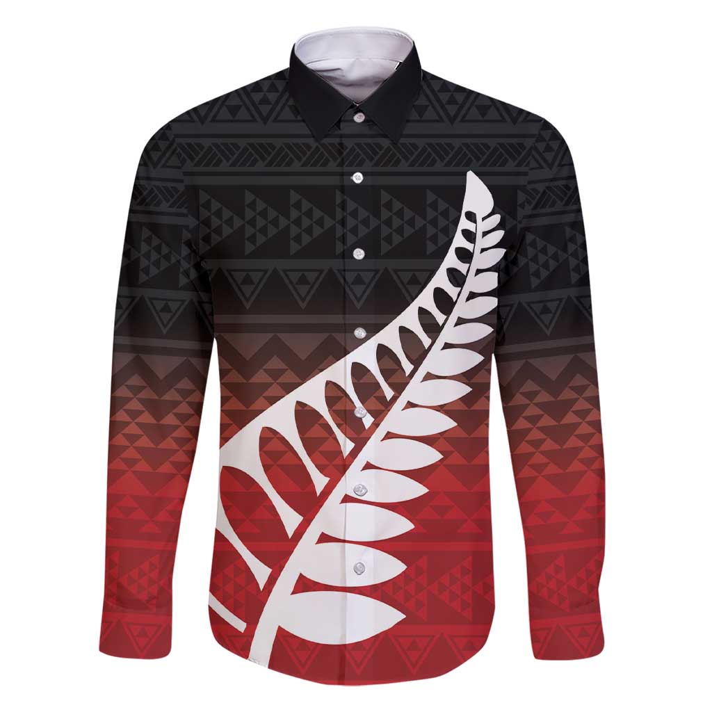 Red Silver Fern Spirit Taniko Tukutuku Personalised Family Matching Short Sleeve Bodycon Dress and Hawaiian Shirt