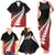 Red Silver Fern Spirit Taniko Tukutuku Personalised Family Matching Tank Maxi Dress and Hawaiian Shirt