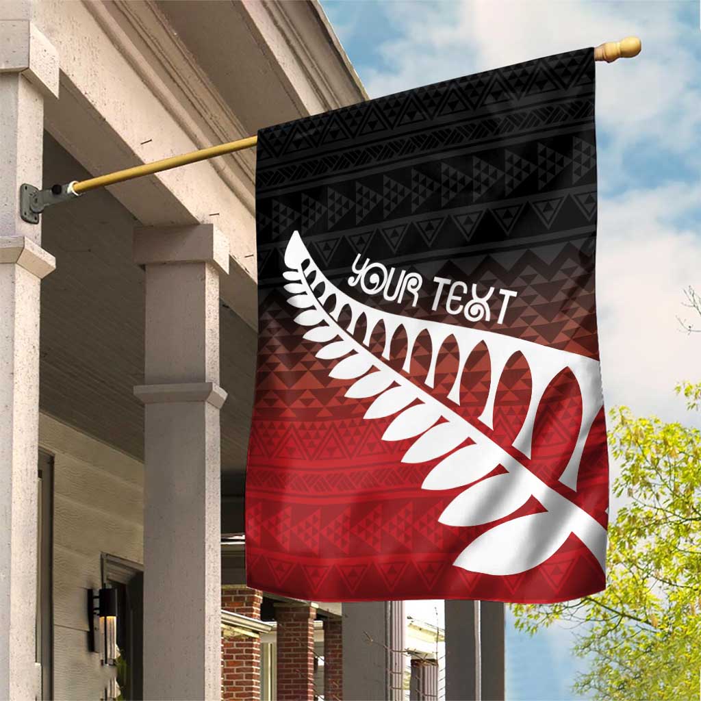 Red Silver Fern Spirit Taniko Tukutuku Personalised Garden Flag LT9 House Flag Red - Polynesian Pride