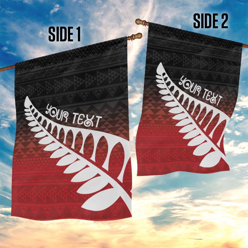 Red Silver Fern Spirit Taniko Tukutuku Personalised Garden Flag LT9 - Polynesian Pride