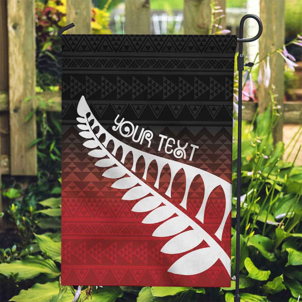 Red Silver Fern Spirit Taniko Tukutuku Personalised Garden Flag LT9 Garden Flag Red - Polynesian Pride