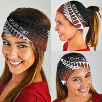 Red Silver Fern Spirit Taniko Tukutuku Personalised Neck Gaiter - Polynesian Pride