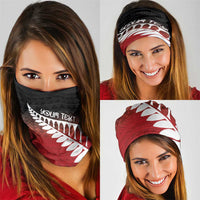 Red Silver Fern Spirit Taniko Tukutuku Personalised Neck Gaiter - Polynesian Pride