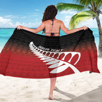 Red Silver Fern Spirit Taniko Tukutuku Personalised Sarong