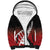 Red Silver Fern Spirit Taniko Tukutuku Personalised Sherpa Hoodie