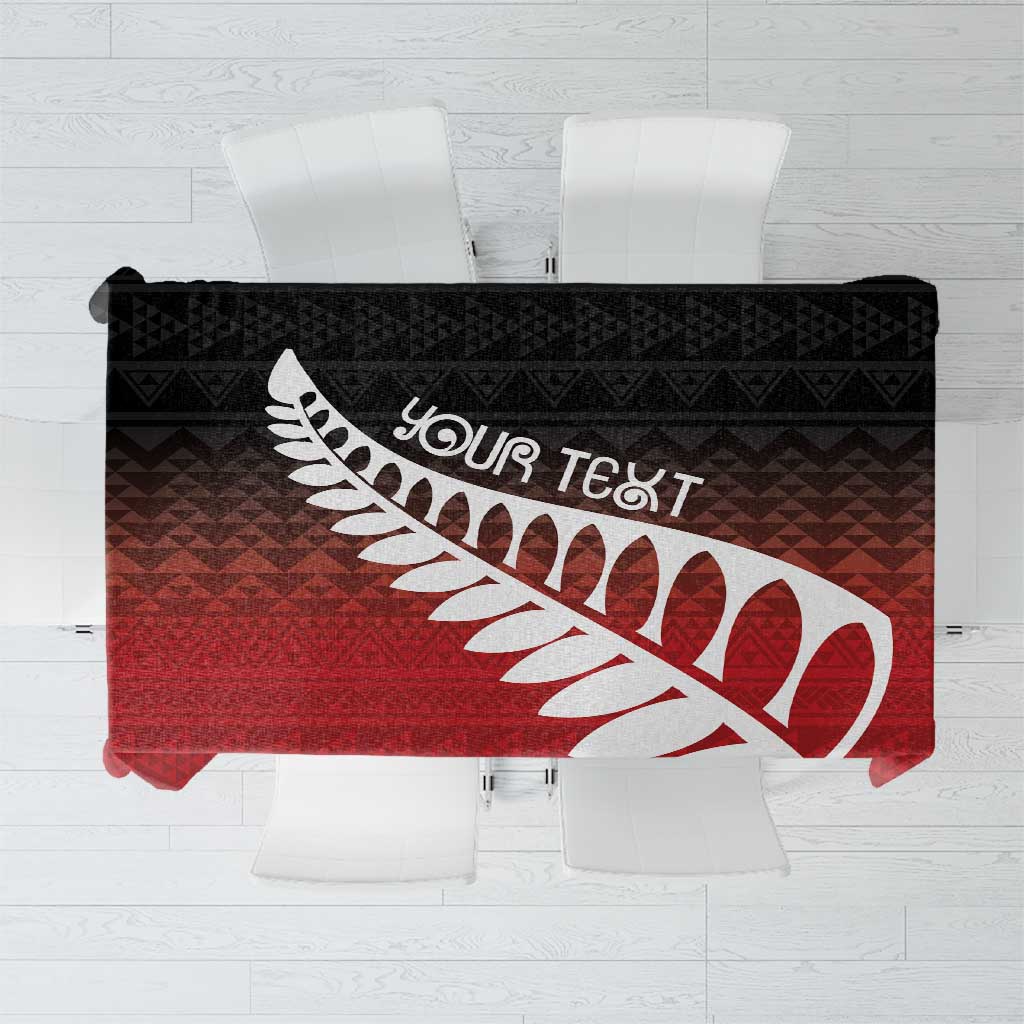 Red Silver Fern Spirit Taniko Tukutuku Personalised Tablecloth LT9 Red - Polynesian Pride