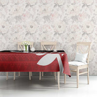 Red Silver Fern Spirit Taniko Tukutuku Personalised Tablecloth LT9 - Polynesian Pride