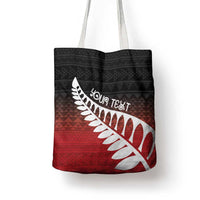 Red Silver Fern Spirit Taniko Tukutuku Personalised Tote Bag - Polynesian Pride