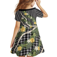 Aloha Puakenikeni Anthurium Pikake Lei Family Matching Mermaid Dress and Hawaiian Shirt Black Hawaiian Palaka Pattern