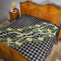 Aloha Puakenikeni Anthurium Pikake Lei Quilt Black Hawaiian Palaka Pattern