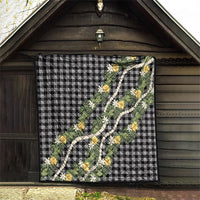 Aloha Puakenikeni Anthurium Pikake Lei Quilt Black Hawaiian Palaka Pattern