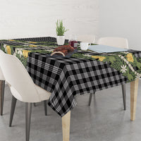 Aloha Puakenikeni Anthurium Pikake Lei Tablecloth Black Hawaiian Palaka Pattern