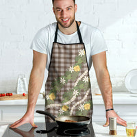 Aloha Puakenikeni Anthurium Pikake Lei Apron Chocolate Hawaiian Palaka Pattern