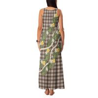 Aloha Puakenikeni Anthurium Pikake Lei Family Matching Tank Maxi Dress and Hawaiian Shirt Chocolate Hawaiian Palaka Pattern