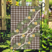 Aloha Puakenikeni Anthurium Pikake Lei Garden Flag Chocolate Hawaiian Palaka Pattern LT9 Garden Flag Chocolate - Polynesian Pride