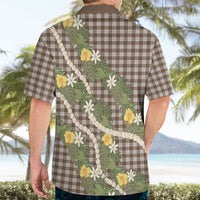 Aloha Puakenikeni Anthurium Pikake Lei Hawaiian Shirt Chocolate Hawaiian Palaka Pattern