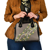 Aloha Puakenikeni Anthurium Pikake Lei Shoulder Handbag Chocolate Hawaiian Palaka Pattern LT9 - Polynesian Pride