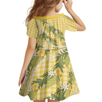 Aloha Puakenikeni Anthurium Pikake Lei Family Matching Summer Maxi Dress and Hawaiian Shirt Gold Hawaiian Palaka Pattern