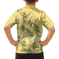 Aloha Puakenikeni Anthurium Pikake Lei Hawaiian Shirt Gold Hawaiian Palaka Pattern