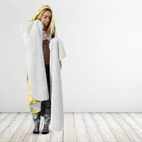 Aloha Puakenikeni Anthurium Pikake Lei Hooded Blanket Gold Hawaiian Palaka Pattern