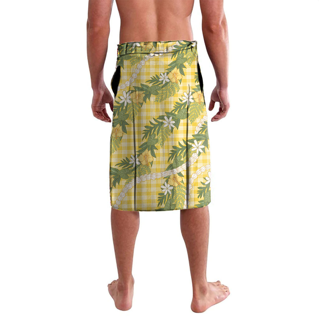 Aloha Puakenikeni Anthurium Pikake Lei Lavalava Gold Hawaiian Palaka Pattern LT9 - Polynesian Pride