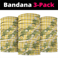 Aloha Puakenikeni Anthurium Pikake Lei Neck Gaiter Gold Hawaiian Palaka Pattern