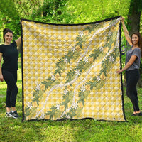 Aloha Puakenikeni Anthurium Pikake Lei Quilt Gold Hawaiian Palaka Pattern