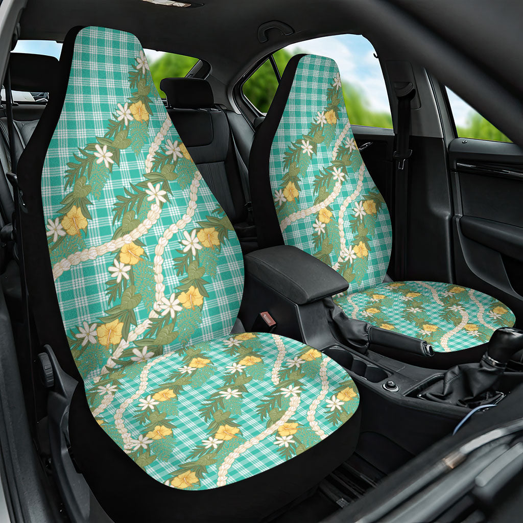 Aloha Puakenikeni Anthurium Pikake Lei Car Seat Cover Marine Hawaiian Palaka Pattern LT9 One Size Marine - Polynesian Pride