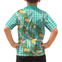 Aloha Puakenikeni Anthurium Pikake Lei Family Matching Mermaid Dress and Hawaiian Shirt Marine Hawaiian Palaka Pattern