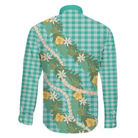 Aloha Puakenikeni Anthurium Pikake Lei Family Matching Puletasi and Hawaiian Shirt Marine Hawaiian Palaka Pattern
