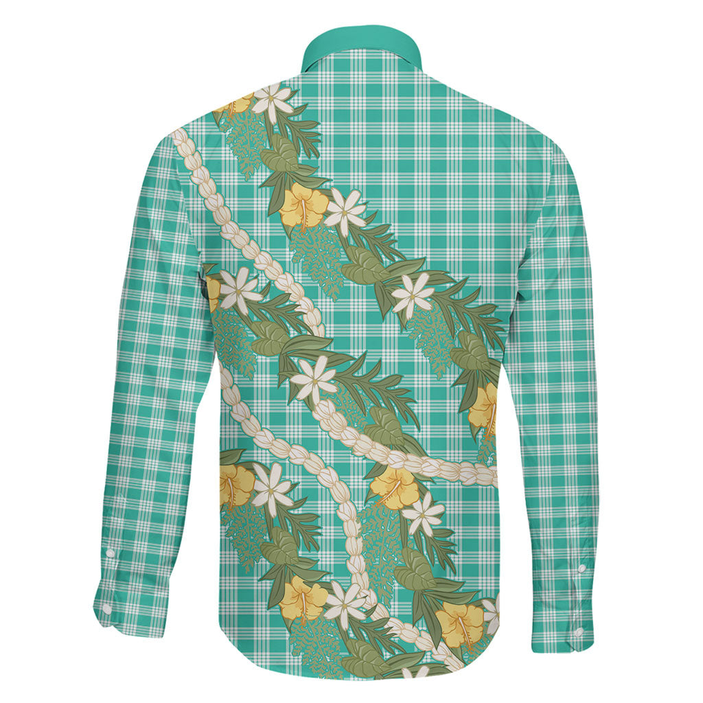 Aloha Puakenikeni Anthurium Pikake Lei Family Matching Short Sleeve Bodycon Dress and Hawaiian Shirt Marine Hawaiian Palaka Pattern