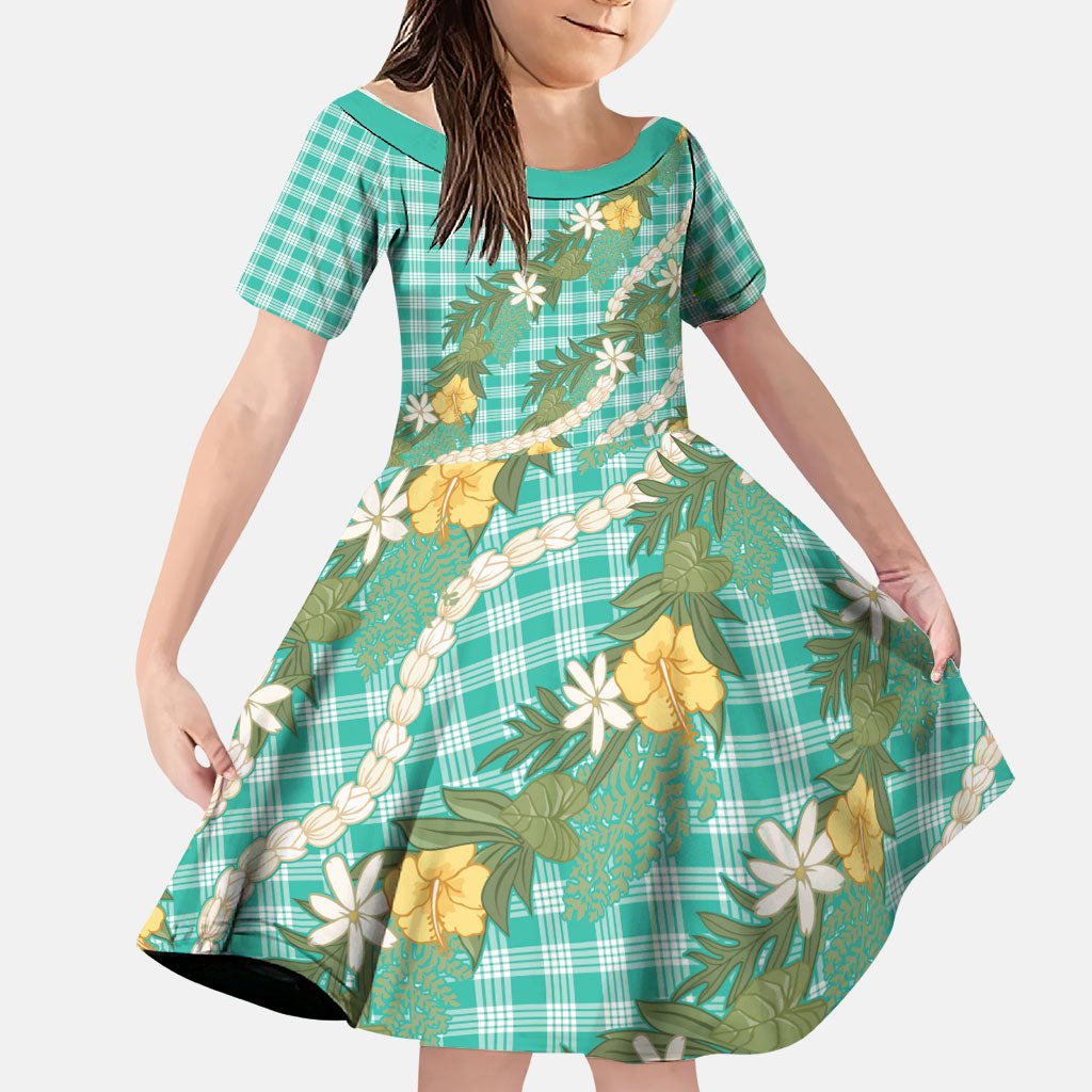 Aloha Puakenikeni Anthurium Pikake Lei Family Matching Tank Maxi Dress and Hawaiian Shirt Marine Hawaiian Palaka Pattern