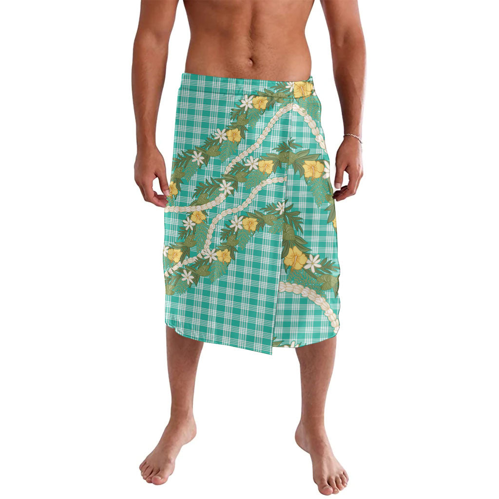 Aloha Puakenikeni Anthurium Pikake Lei Lavalava Marine Hawaiian Palaka Pattern LT9 Marine - Polynesian Pride