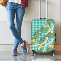 Aloha Puakenikeni Anthurium Pikake Lei Luggage Cover Marine Hawaiian Palaka Pattern LT9 - Polynesian Pride