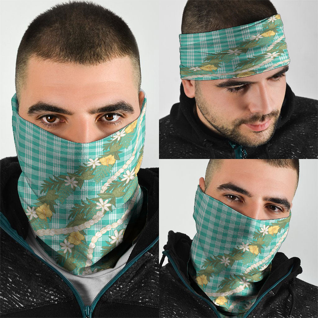 Aloha Puakenikeni Anthurium Pikake Lei Neck Gaiter Marine Hawaiian Palaka Pattern LT9 - Polynesian Pride