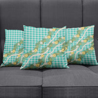 Aloha Puakenikeni Anthurium Pikake Lei Pillow Cover Marine Hawaiian Palaka Pattern