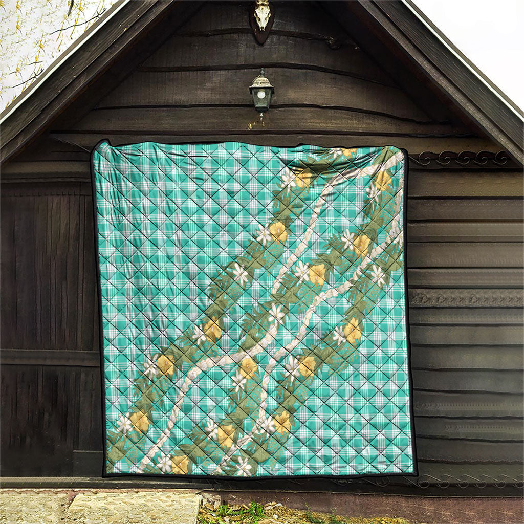 Aloha Puakenikeni Anthurium Pikake Lei Quilt Marine Hawaiian Palaka Pattern LT9 - Polynesian Pride