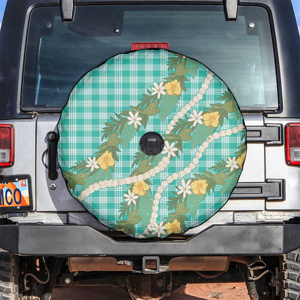 Aloha Puakenikeni Anthurium Pikake Lei Spare Tire Cover Marine Hawaiian Palaka Pattern