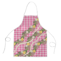 Aloha Puakenikeni Anthurium Pikake Lei Apron Tropical Pink Hawaiian Palaka Pattern