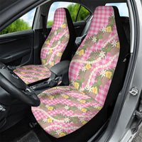 Aloha Puakenikeni Anthurium Pikake Lei Car Seat Cover Tropical Pink Hawaiian Palaka Pattern LT9 - Polynesian Pride