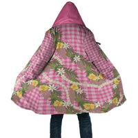Aloha Puakenikeni Anthurium Pikake Lei Cloak Tropical Pink Hawaiian Palaka Pattern