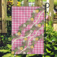 Aloha Puakenikeni Anthurium Pikake Lei Garden Flag Tropical Pink Hawaiian Palaka Pattern