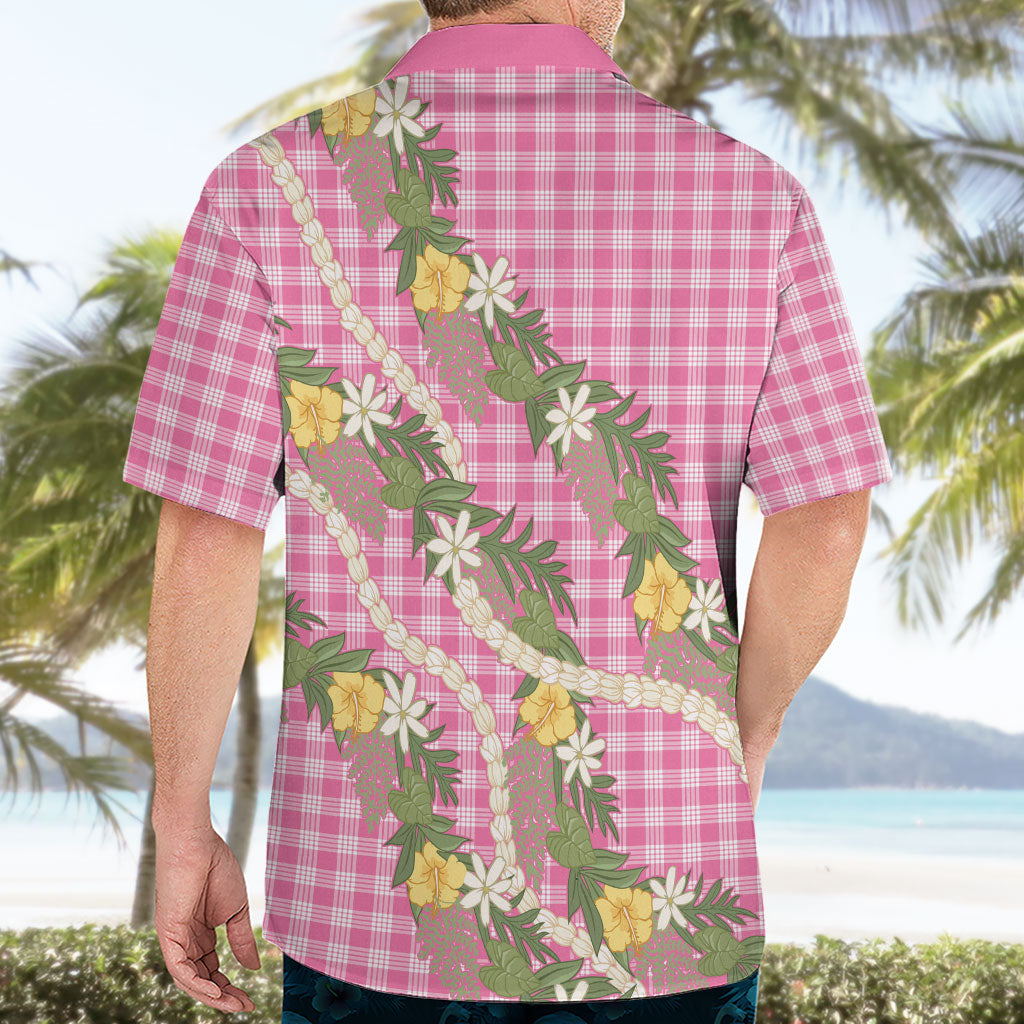 Aloha Puakenikeni Anthurium Pikake Lei Hawaiian Shirt Tropical Pink Hawaiian Palaka Pattern LT9 - Polynesian Pride