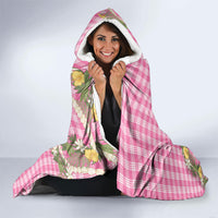 Aloha Puakenikeni Anthurium Pikake Lei Hooded Blanket Tropical Pink Hawaiian Palaka Pattern LT9 - Polynesian Pride