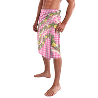 Aloha Puakenikeni Anthurium Pikake Lei Lavalava Tropical Pink Hawaiian Palaka Pattern LT9 - Polynesian Pride