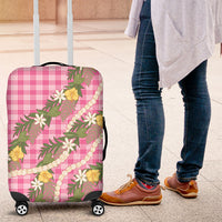 Aloha Puakenikeni Anthurium Pikake Lei Luggage Cover Tropical Pink Hawaiian Palaka Pattern LT9 Pink - Polynesian Pride